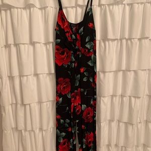 F21 Rose Print Jumpsuit